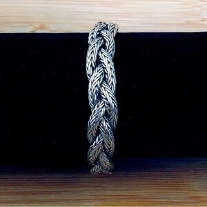 $238 Bold Designer Woven Bracelet  Sterling Silver 39 Grams  925